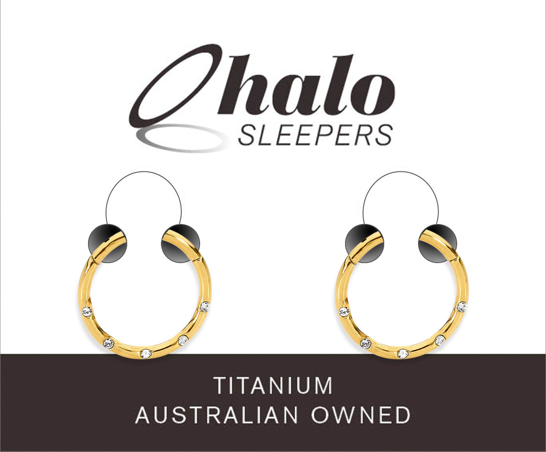 1 Pair 16G Titanium Gem Punch Set Hinged Hoop Sleeper Earrings 8mm 10mm