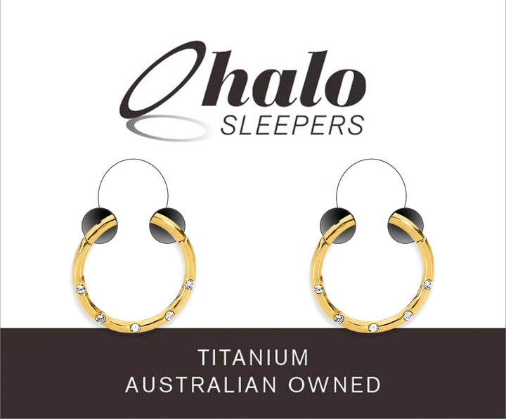 1 Pair 16G Titanium Gem Punch Set Hinged Hoop Sleeper Earrings 8mm 10mm