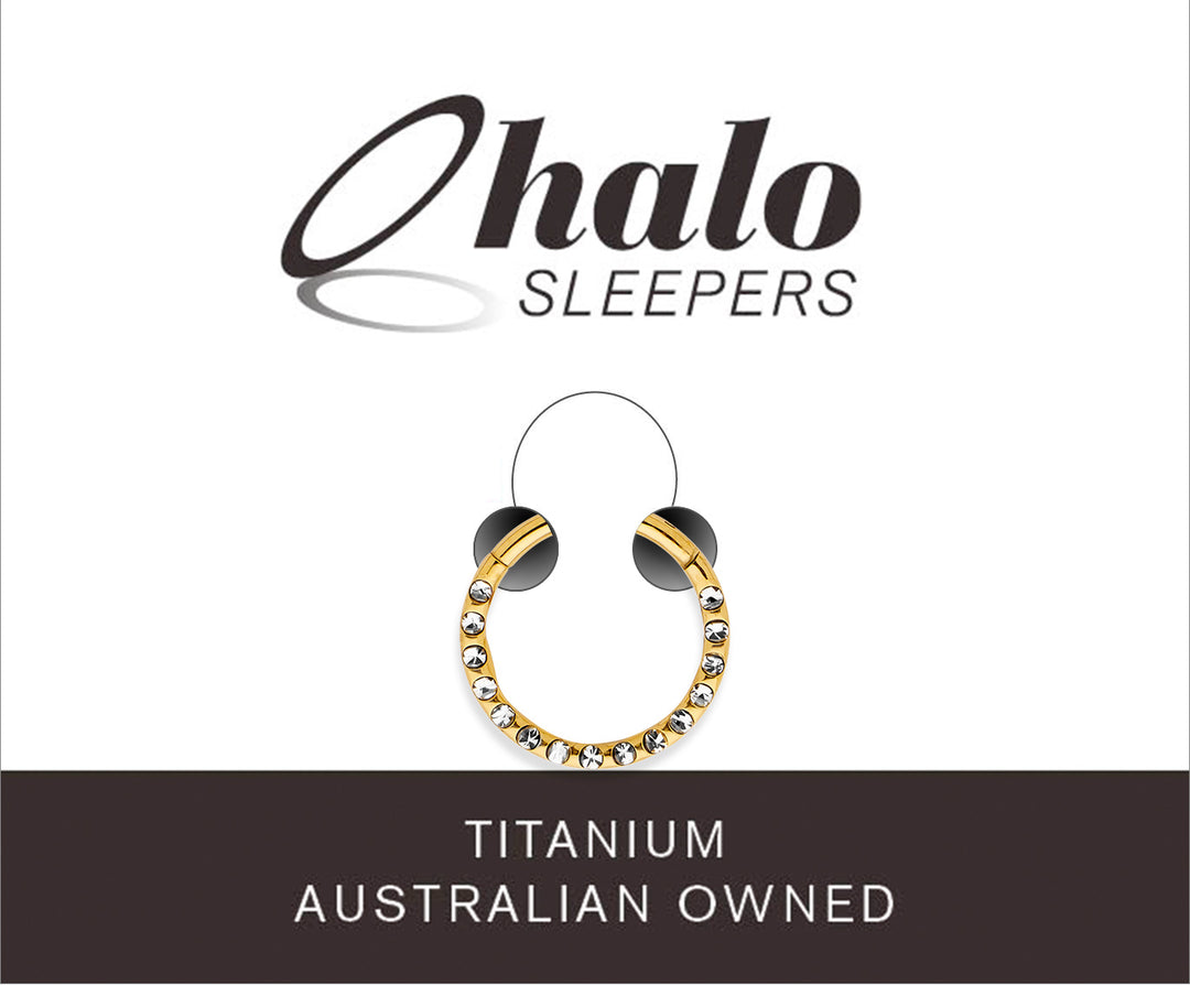 1 Piece 16G Titanium Gem Hinged Hoop Segment Ring Earring 6mm - 10mm