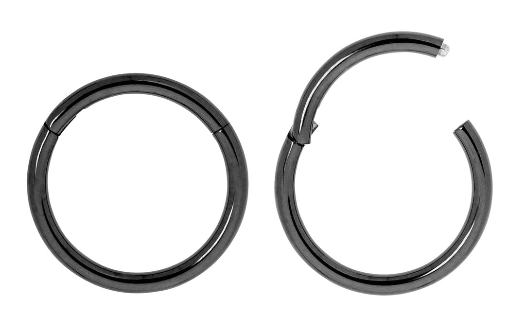1 Pair 14G (thickest) Stainless Steel Polished Hinged Hoop Sleeper Earrings 6mm - 12mm