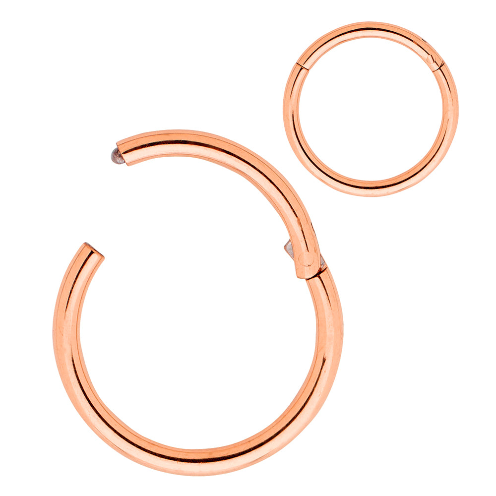 1 Piece 6G (thickest) Stainless Steel Polished Hinged Hoop Segment Nose Ring Earring 14mm – 20mm