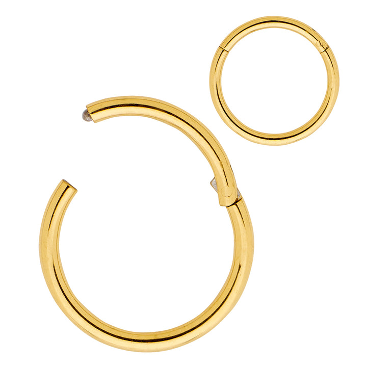 1 Piece 6G (thickest) Stainless Steel Polished Hinged Hoop Segment Nose Ring Earring 14mm – 20mm