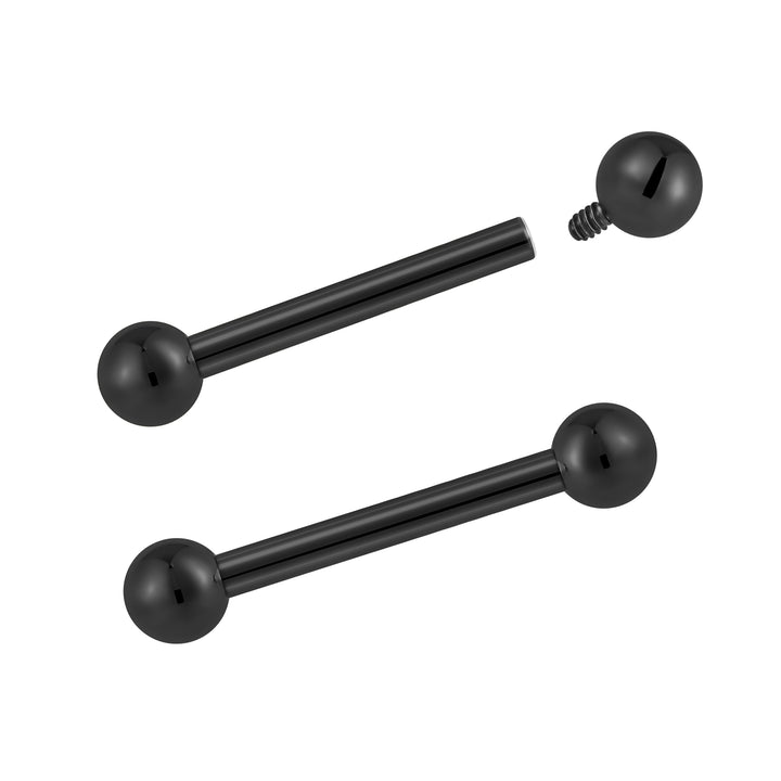 2 Pieces Titanium Implant Grade 16G Internally Threaded Tragus Helix Cartilage Ear Bar Barbell Body Jewellery 6mm