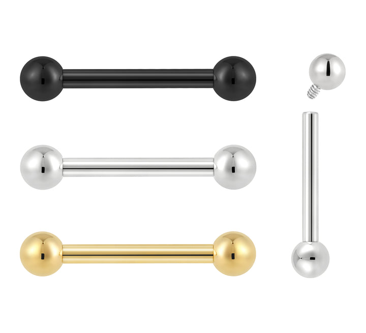 2 Pieces Titanium Implant Grade 16G Internally Threaded Tragus Helix Cartilage Ear Bar Barbell Body Jewellery 6mm