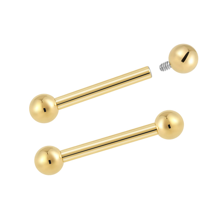 2 Pieces Titanium Implant Grade 16G Internally Threaded Tragus Helix Cartilage Ear Bar Barbell Body Jewellery 6mm