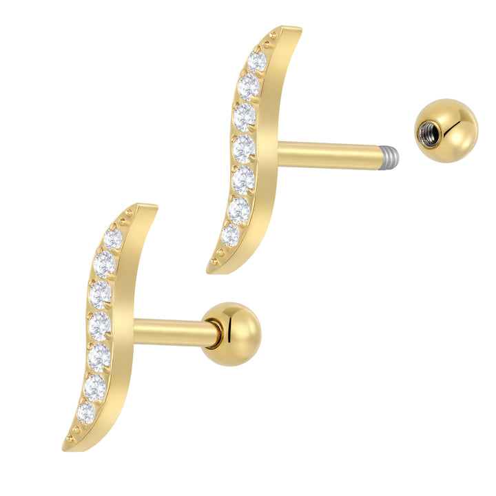 2 Pieces Titanium 16G Tragus Helix Cartilage Ear Bar Barbell Body Jewellery 6mm
