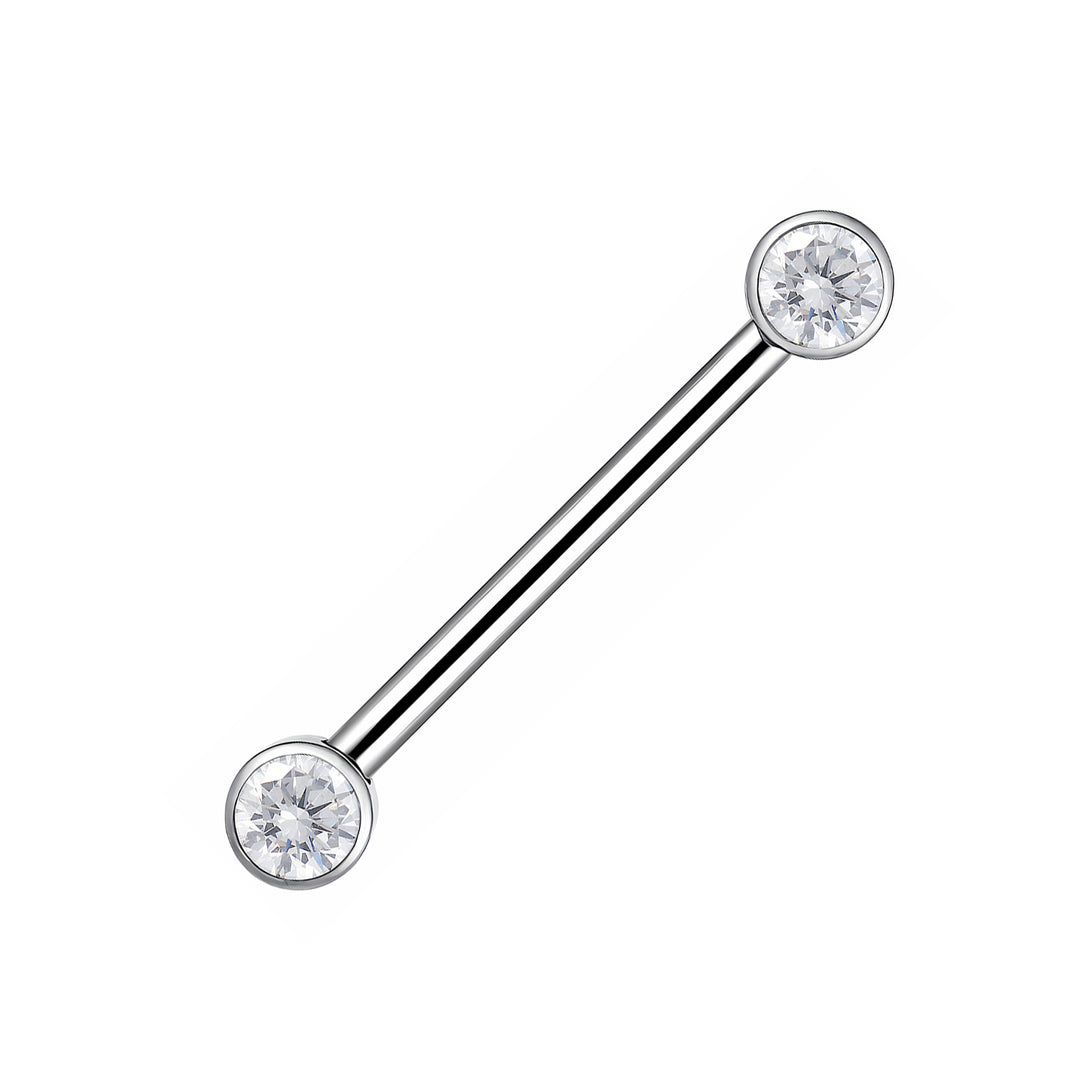 1 Pair Titanium Gem Threadless Nipple Barbells