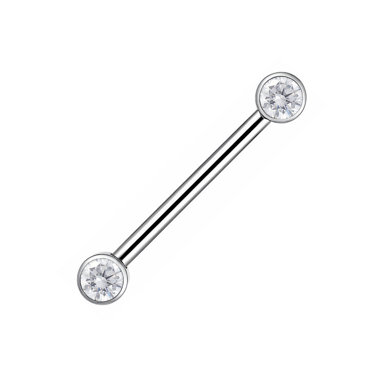 1 Pair Titanium Gem Threadless Nipple Barbells