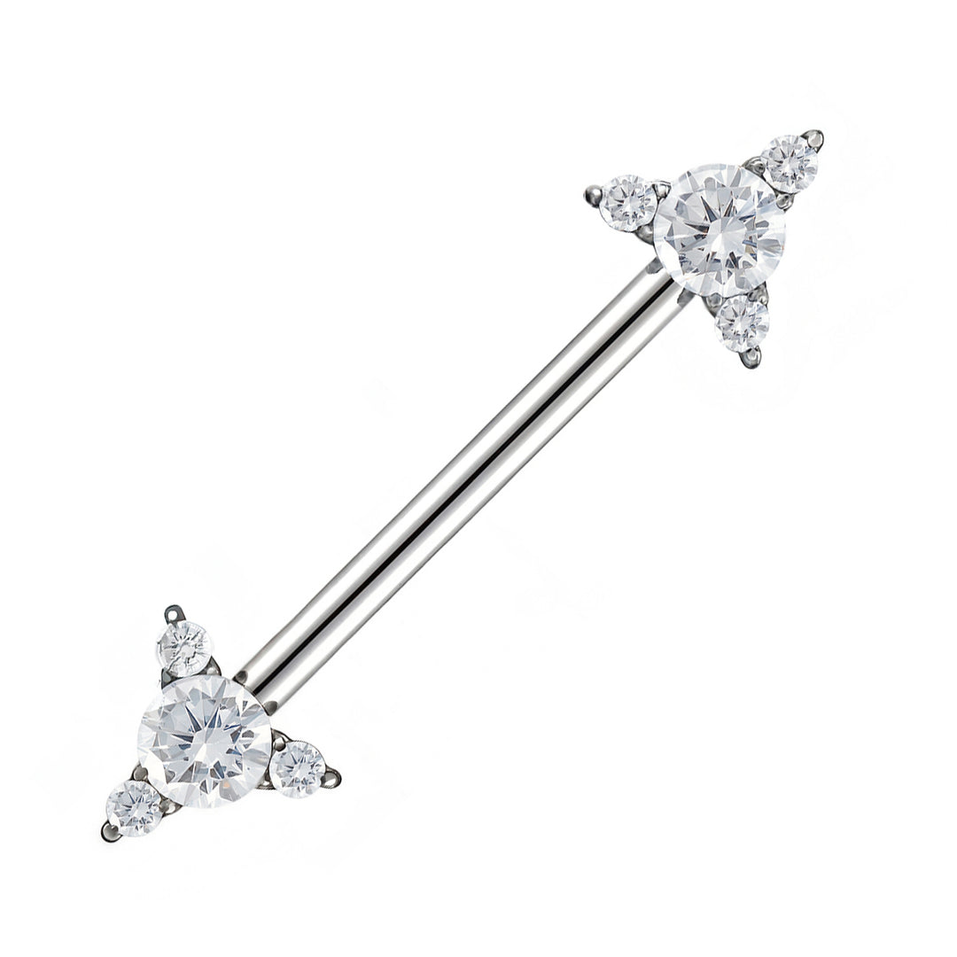 1 Pair Titanium Internally Threaded Gem Arrow Nipple Barbells