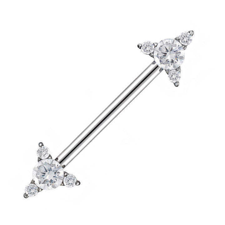 1 Pair Titanium Internally Threaded Gem Arrow Nipple Barbells