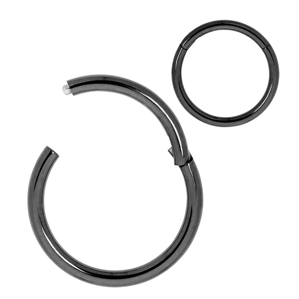 1 Piece 14G Titanium Polished Hinged Hoop Segment Ring Earring 6mm-12mm