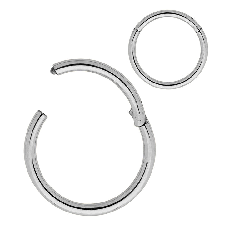 1 Piece 10G Titanium Polished Hinged Hoop Segment Ring Earring 10mm-18mm