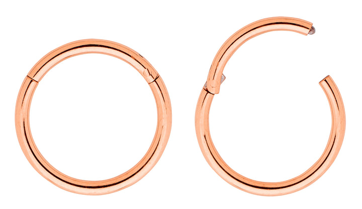 1 Pair 18G Titanium Polished Hinged Hoop Sleeper Earrings 6mm – 13mm