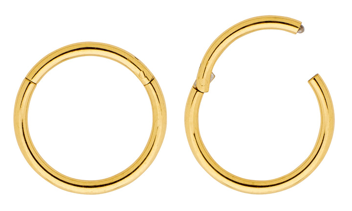 1 Pair 18G Titanium Polished Hinged Hoop Sleeper Earrings 6mm – 13mm