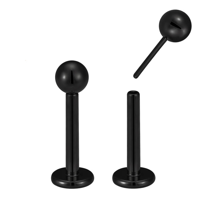 2 Pieces 20G 18G 16G Titanium Threadless Labret Tragus Lip Nose Stud 6mm 8mm