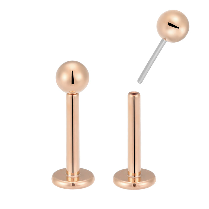 2 Pieces 20G 18G 16G Titanium Threadless Labret Tragus Lip Nose Stud 6mm 8mm