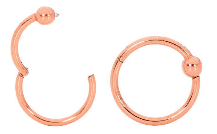 1 Pair 20G - 14G Titanium Hinged BCR Ball Closure Segment Ring Earrings 6mm - 12mm