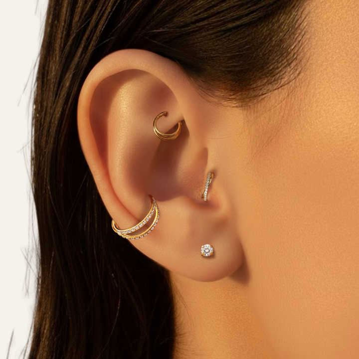 1 Pair Titanium 16G Gem Tragus Cartilage Barbell