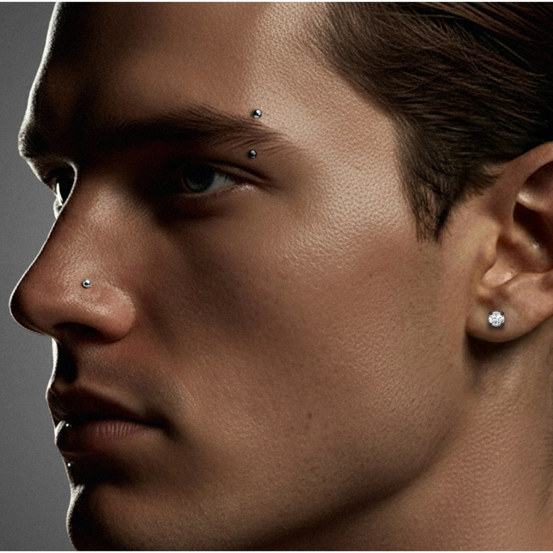1 Pair Titanium 16G Gem Tragus Cartilage Barbell