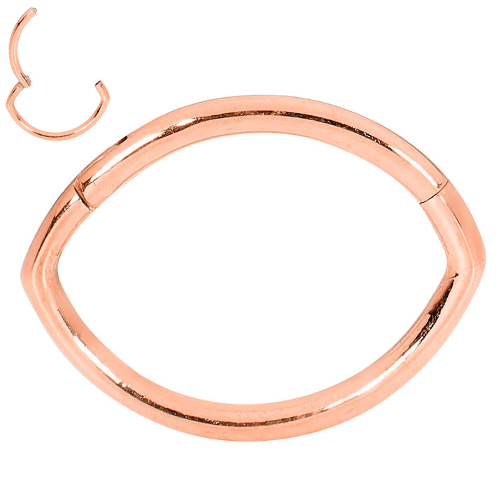 1 Pair Surgical Steel 16G Oval Hinged Hoop Sleeper Earrings