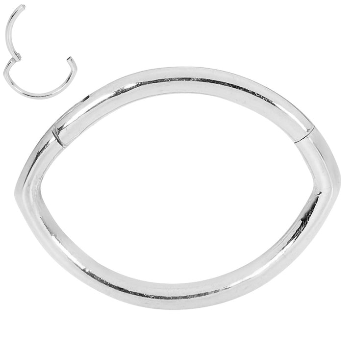 1 Pair Surgical Steel 16G Oval Hinged Hoop Sleeper Earrings
