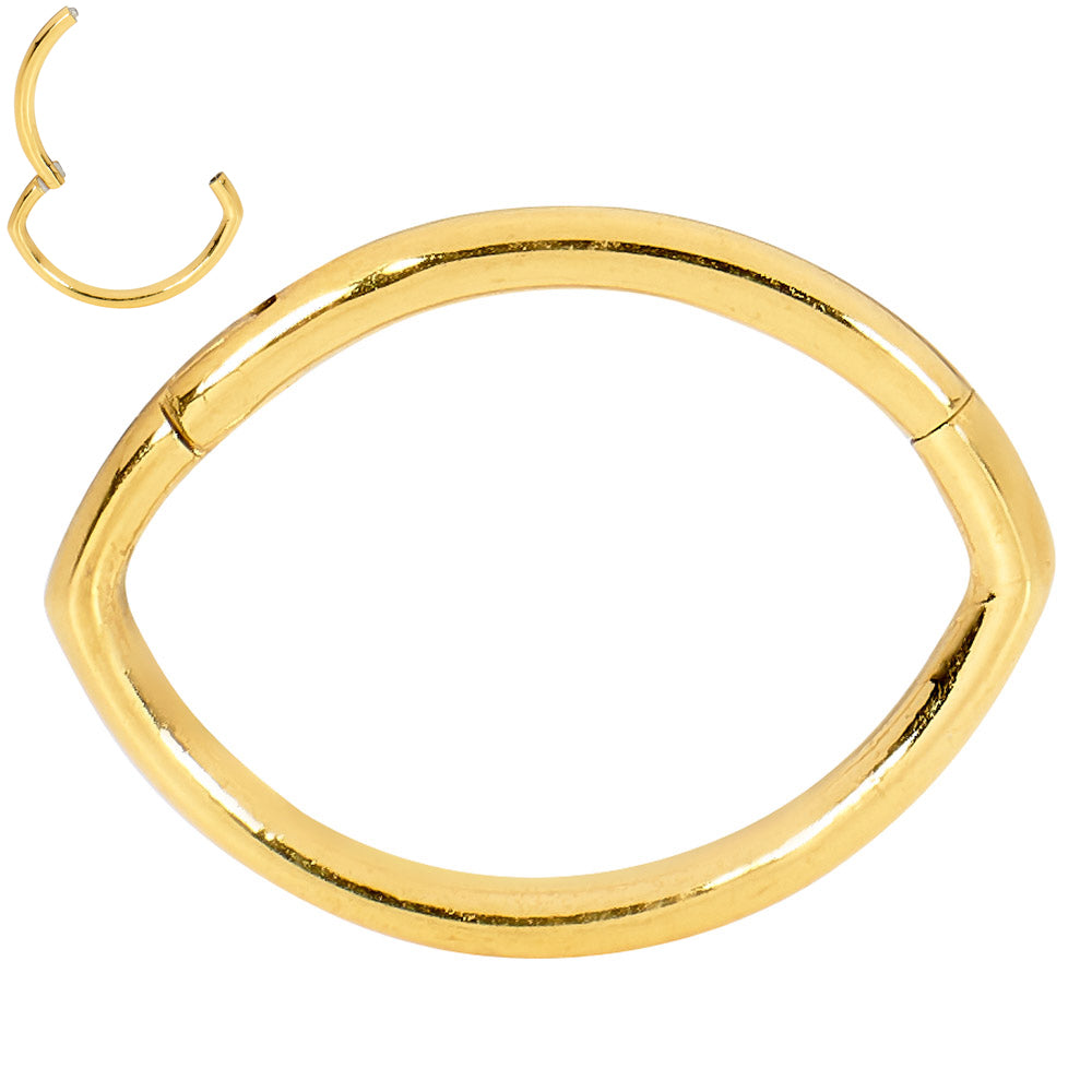 1 Pair Surgical Steel 16G Oval Hinged Hoop Sleeper Earrings