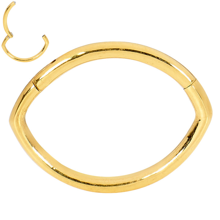 1 Pair Surgical Steel 16G Oval Hinged Hoop Sleeper Earrings