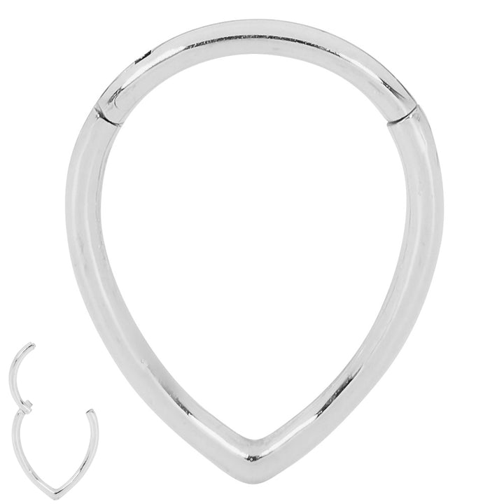 1 Pair Surgical Steel 16G Tear Drop Hinged Hoop Sleeper Earrings
