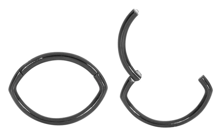 1 Pair 16G Stainless Steel Oval Hinged Hoop Sleeper Earrings 6mm 8mm