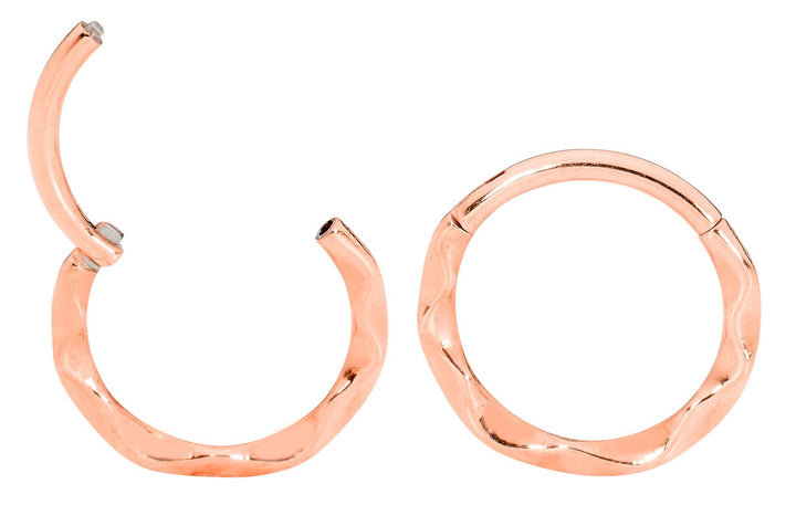1 Pair 16G Stainless Steel Twist Hinged Hoop Sleeper Earrings 8mm 10mm