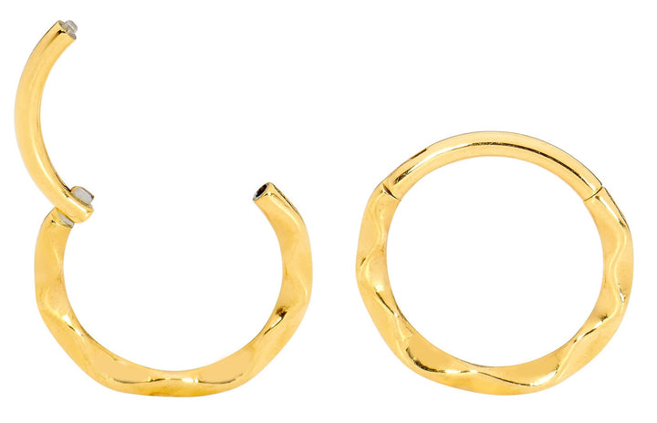 1 Pair 16G Stainless Steel Twist Hinged Hoop Sleeper Earrings 8mm 10mm