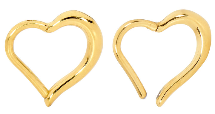 1 Pair 16G Stainless Steel Heart Hinged Hoop Sleeper Earrings 8mm 10mm