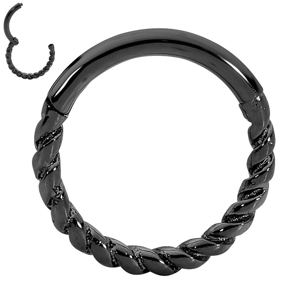 1 Piece 16G Stainless Steel Twist Hinged Hoop Segment Ring Earring 8mm 10mm