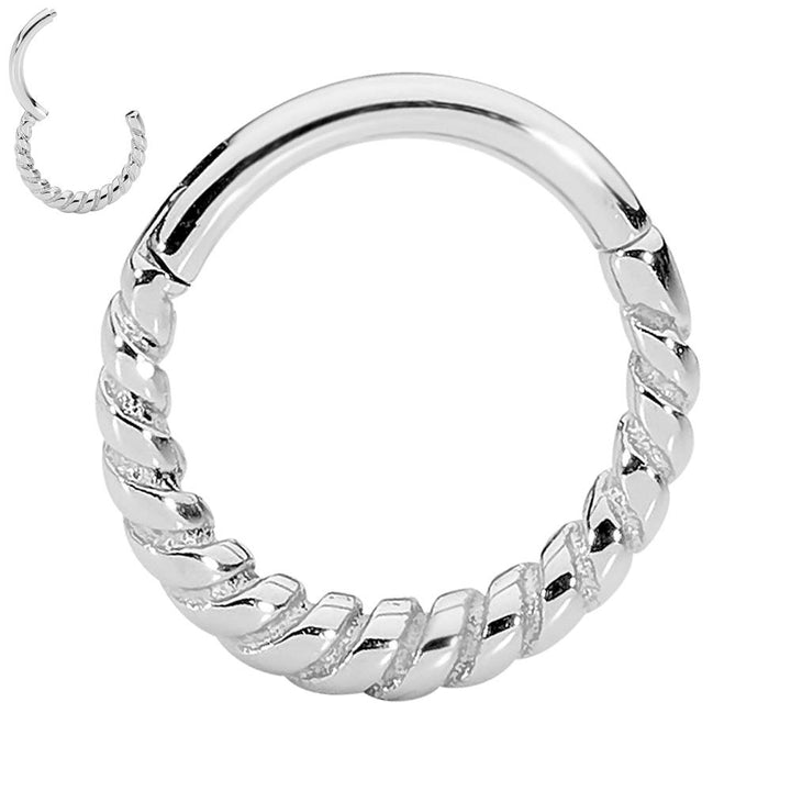 1 Piece 16G Stainless Steel Twist Hinged Hoop Segment Ring Earring 8mm 10mm