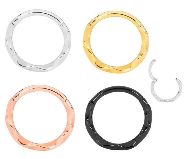 1 Piece 16G Stainless Steel Twist Hinged Hoop Segment Ring Earring 8mm 10mm