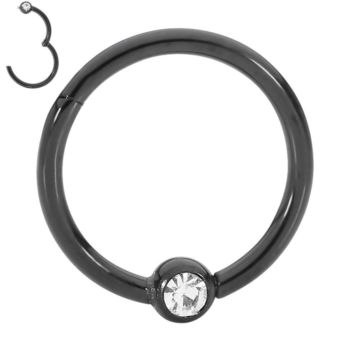 1 Piece 18G Stainless Steel Hinged BCR Ball Closure Segment Ring Earring 6mm - 10mm