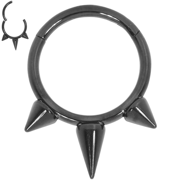 1 Piece 16G Stainless Steel Spike Hinged Hoop Segment Ring Earring 8mm 10mm