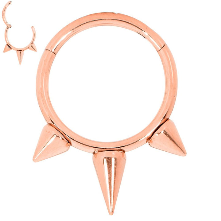 1 Piece 16G Stainless Steel Spike Hinged Hoop Segment Ring Earring 8mm 10mm