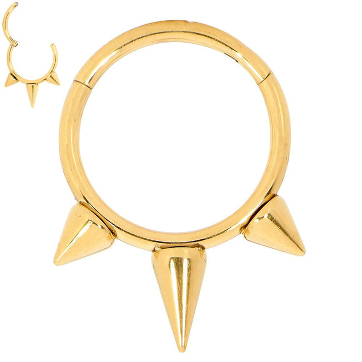 1 Piece 16G Stainless Steel Spike Hinged Hoop Segment Ring Earring 8mm 10mm