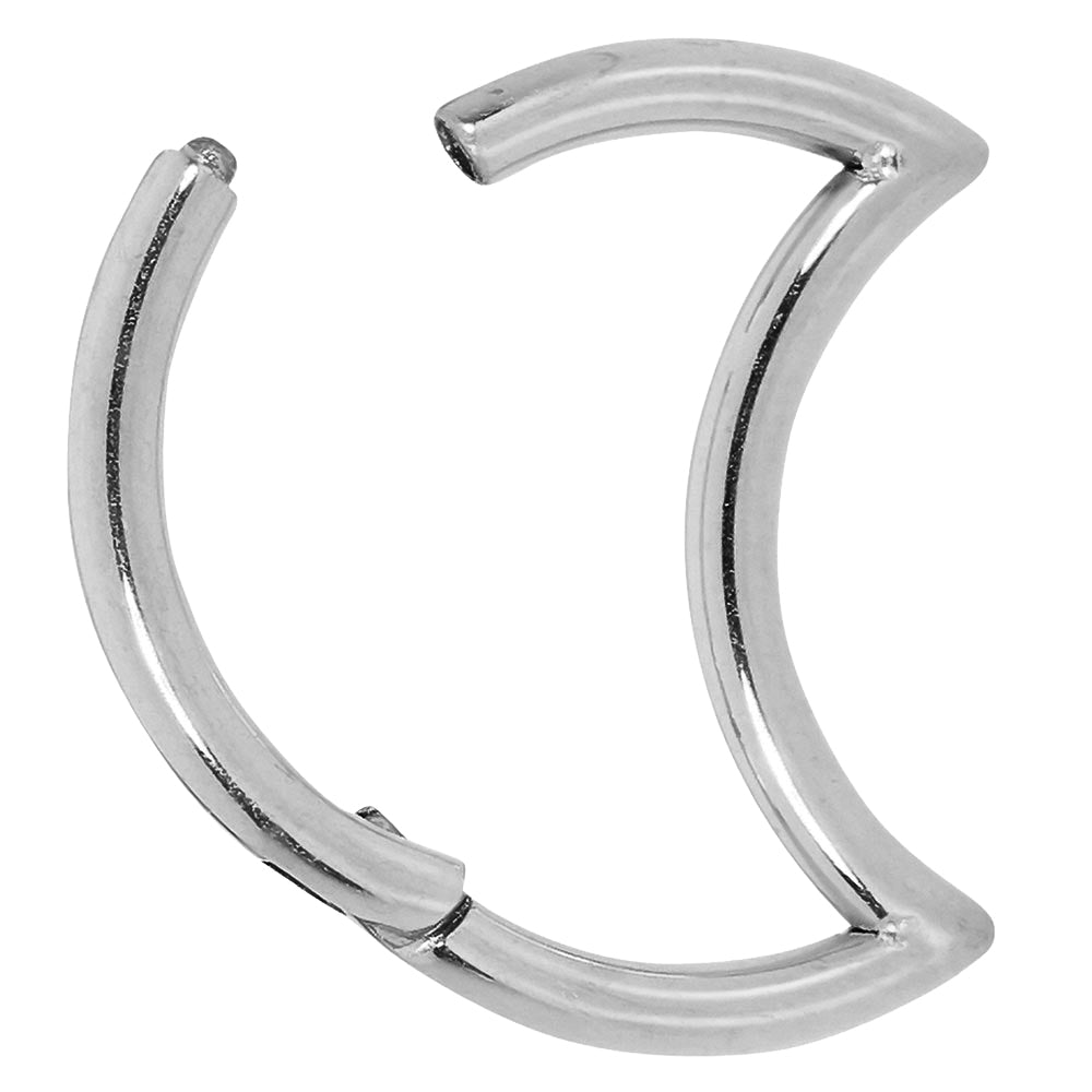 1 Piece 18G Titanium Moon Hinged Hoop Segment Ring Earring 8mm 10mm
