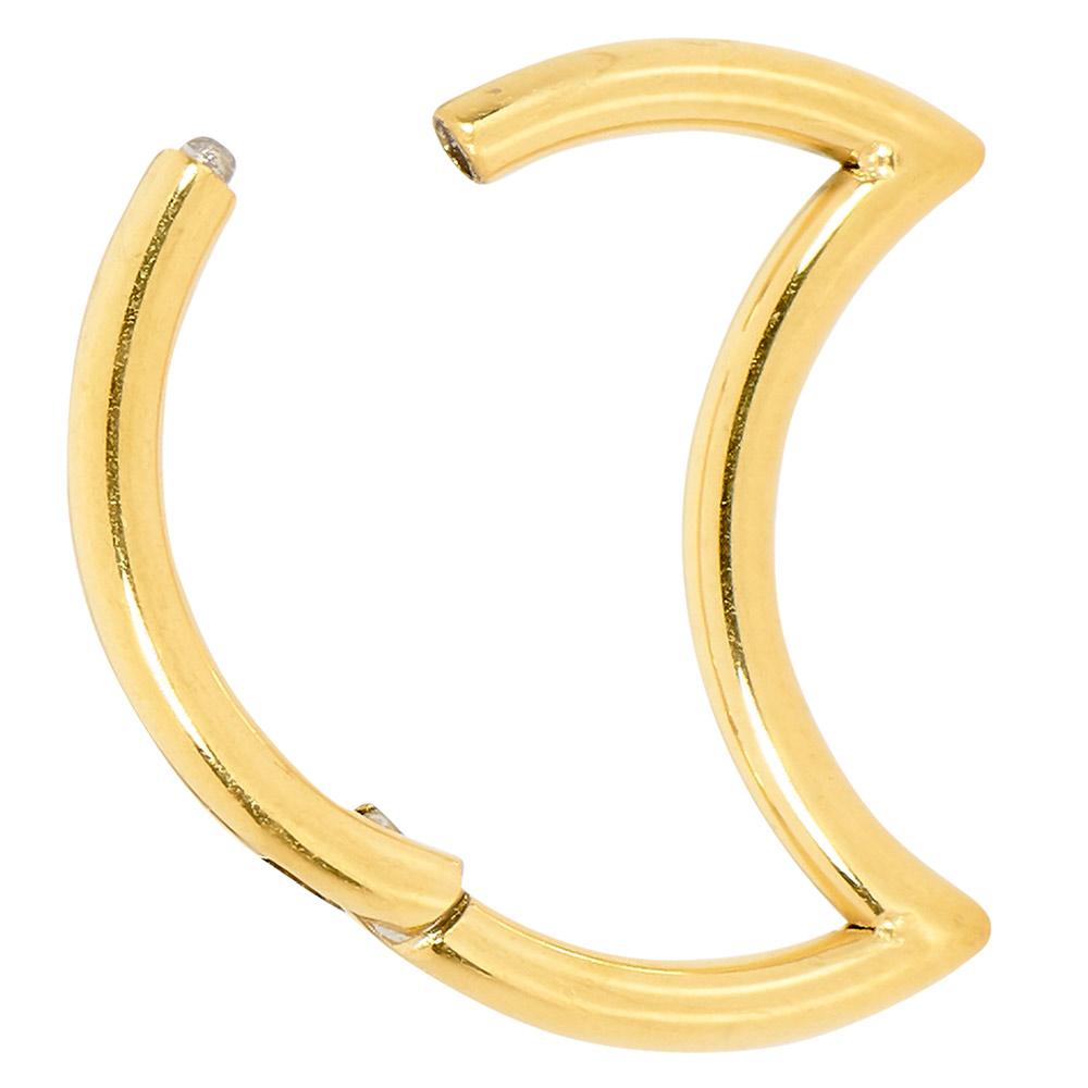 365 Sleepers 1 Piece Titanium Moon Hinged Segment Ring - 18G - PFGWholesale