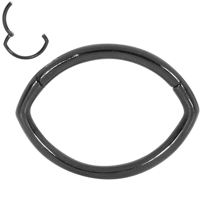 1 Piece 16G Stainless Steel Oval Hinged Hoop Segment Ring Earring 6mm 8mm