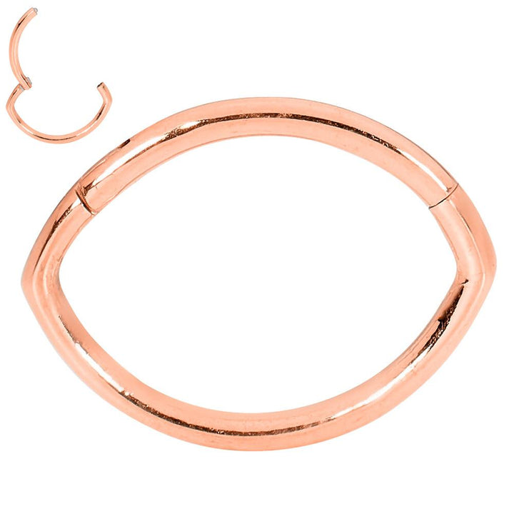 1 Piece 16G Stainless Steel Oval Hinged Hoop Segment Ring Earring 6mm 8mm