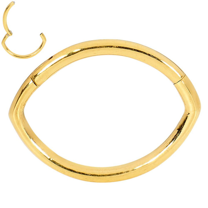 1 Piece 16G Stainless Steel Oval Hinged Hoop Segment Ring Earring 6mm 8mm