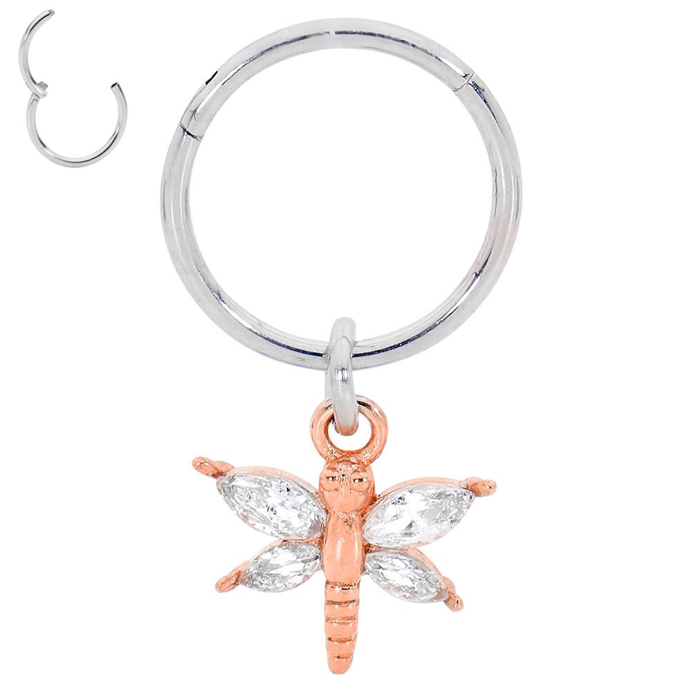 1 Piece 18G Stainless Steel Butterfly Hinged Hoop Segment Ring Earring 6mm - 10mm