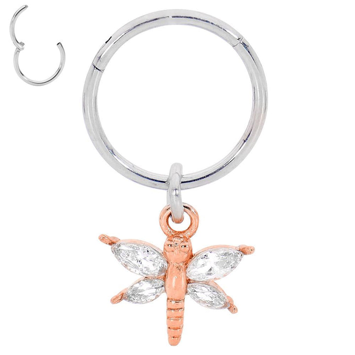 1 Piece 18G Stainless Steel Butterfly Hinged Hoop Segment Ring Earring 6mm - 10mm