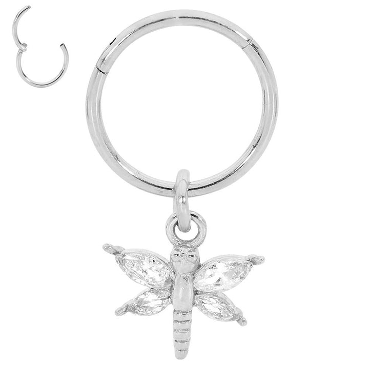 1 Piece 18G Stainless Steel Butterfly Hinged Hoop Segment Ring Earring 6mm - 10mm