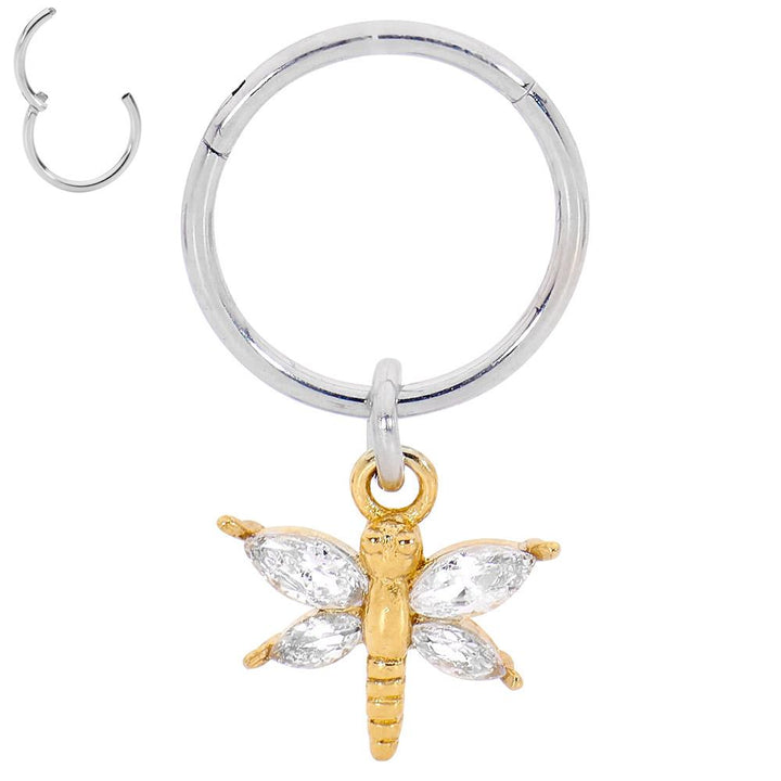 1 Piece 18G Stainless Steel Butterfly Hinged Hoop Segment Ring Earring 6mm - 10mm