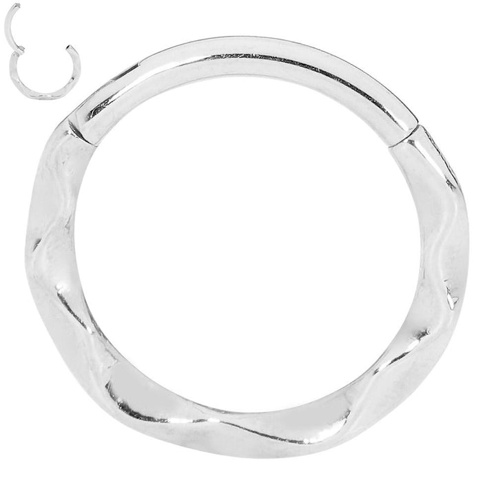 1 Piece 16G Stainless Steel Twist Hinged Hoop Segment Ring Earring 8mm 10mm