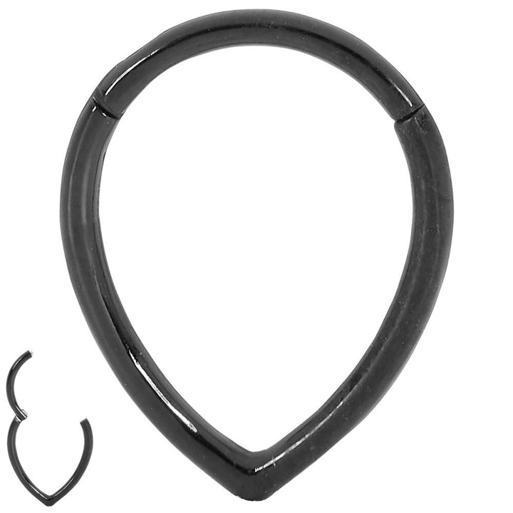1 Piece 16G Stainless Steel Tear Drop Hinged Hoop Segment Ring Earring 8mm 10mm